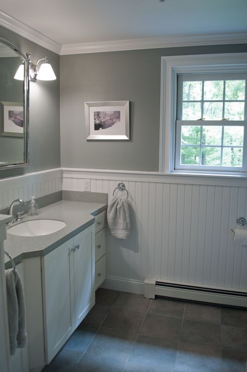 painted wainscoting bathroom photo - 1