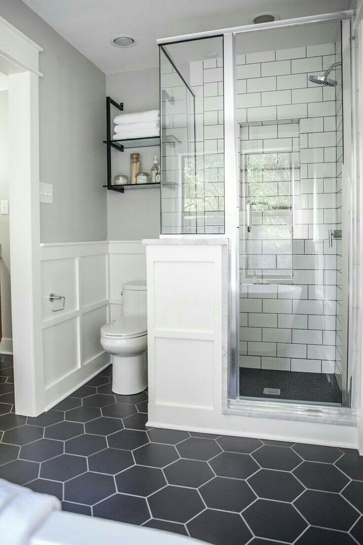 bathroom with wainscoting and tile photo - 1