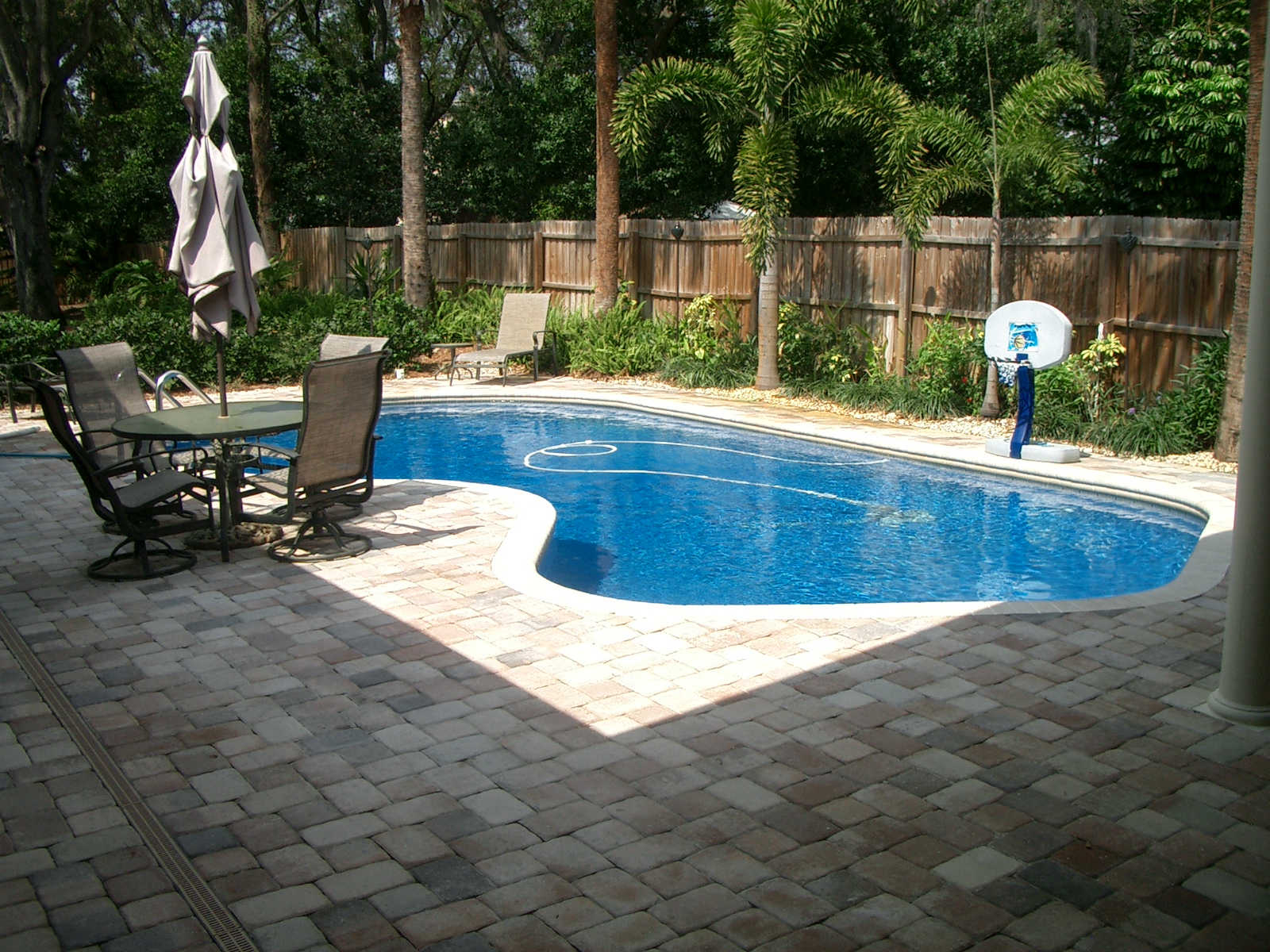 backyard landscaping with pool photo - 1