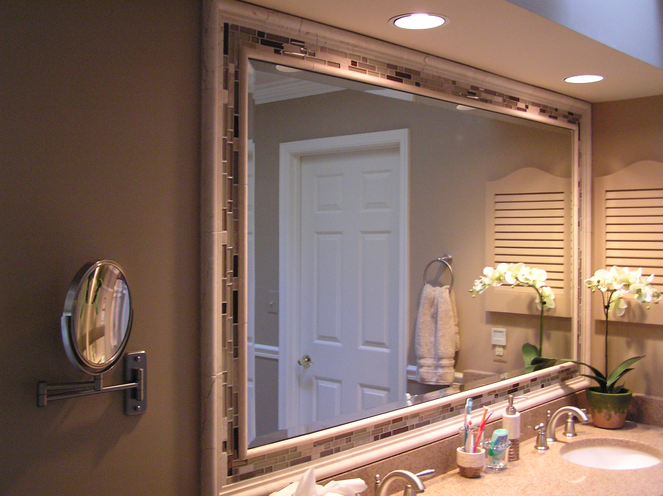 Mirror Bathroom Vanity With Magnifying Section