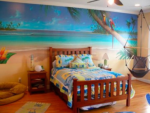 beach style bedroom photo - 1