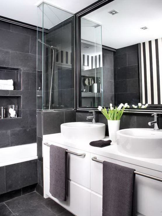 black and white bathroom decorating ideas photo - 1