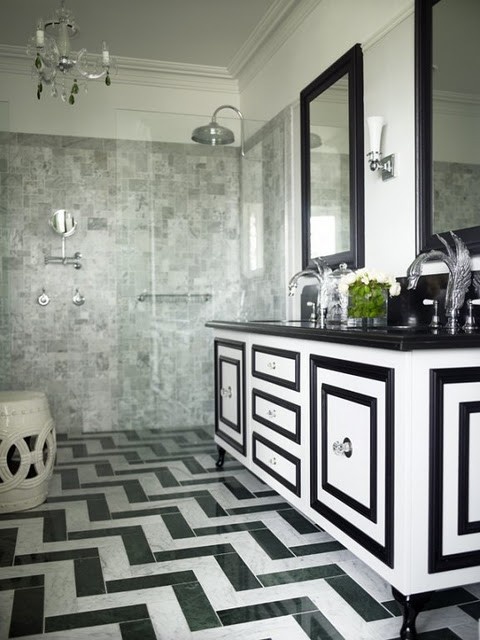 black tile bathroom photo - 1