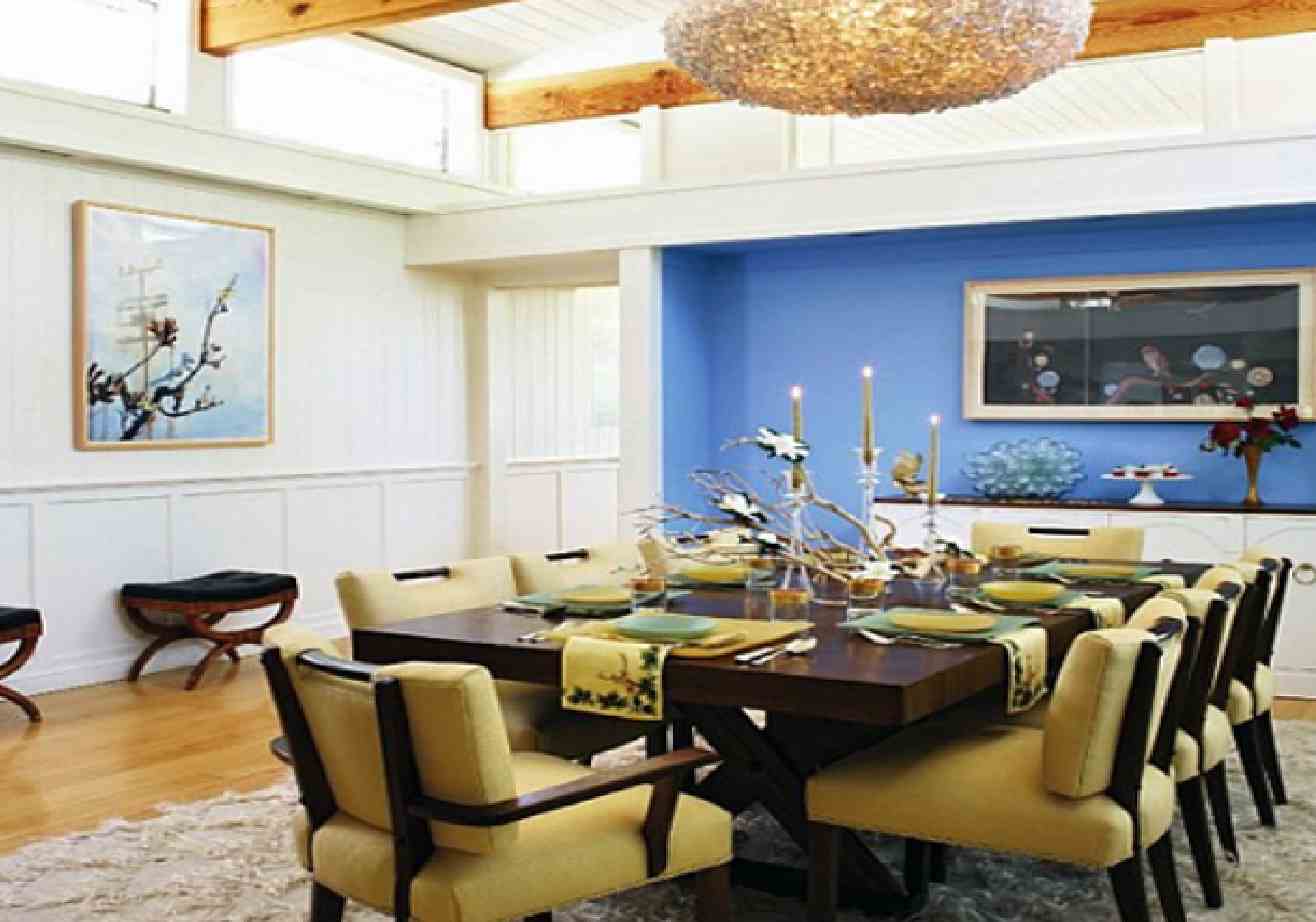 blue and white dining room photo - 1