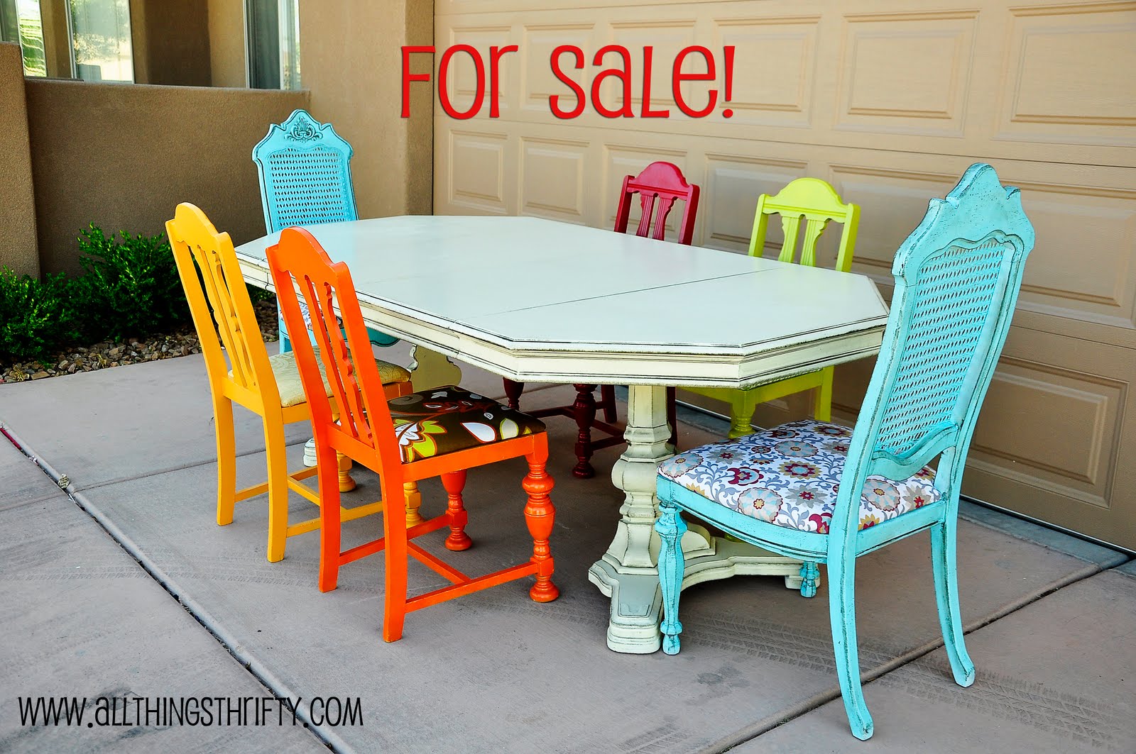 colorful dining room table photo - 1