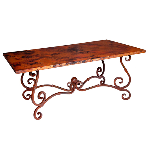 copper top dining table photo - 2