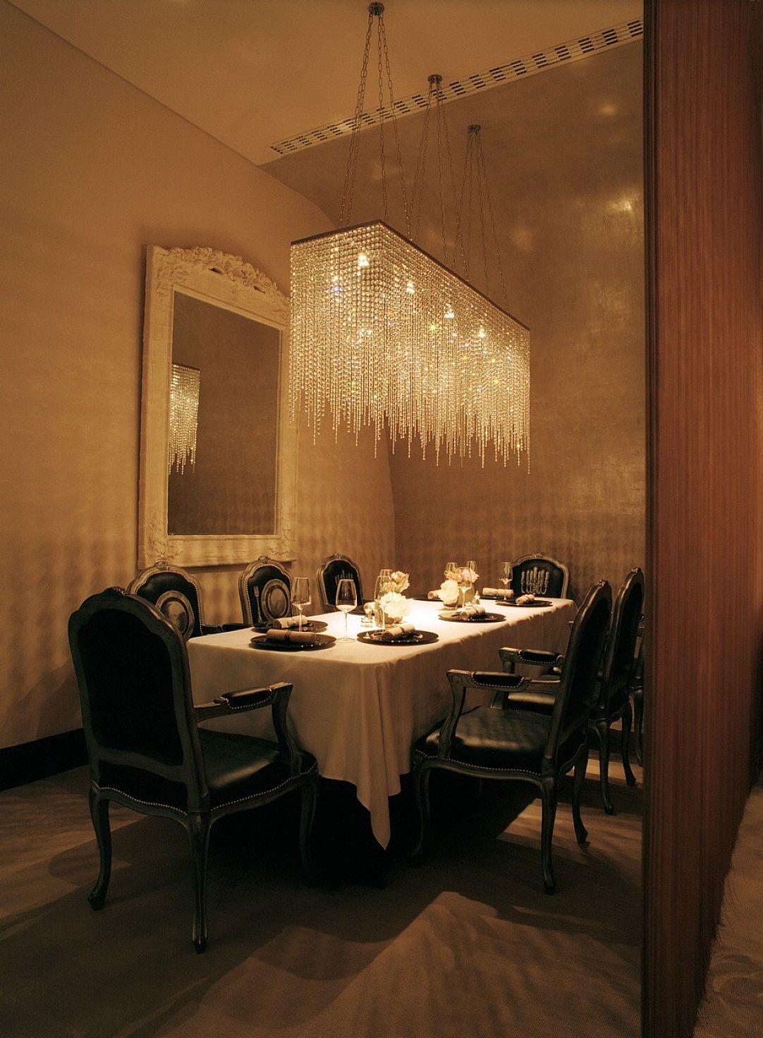 crystal chandelier dining room photo - 2