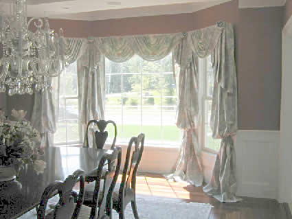 dining room bay window treatments photo - 1