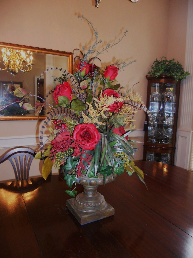dining room table floral arrangements photo - 2