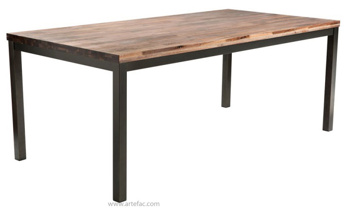 distressed finish dining table photo - 1