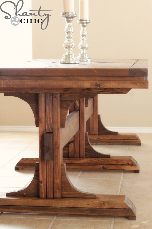 diy wood dining table photo - 1