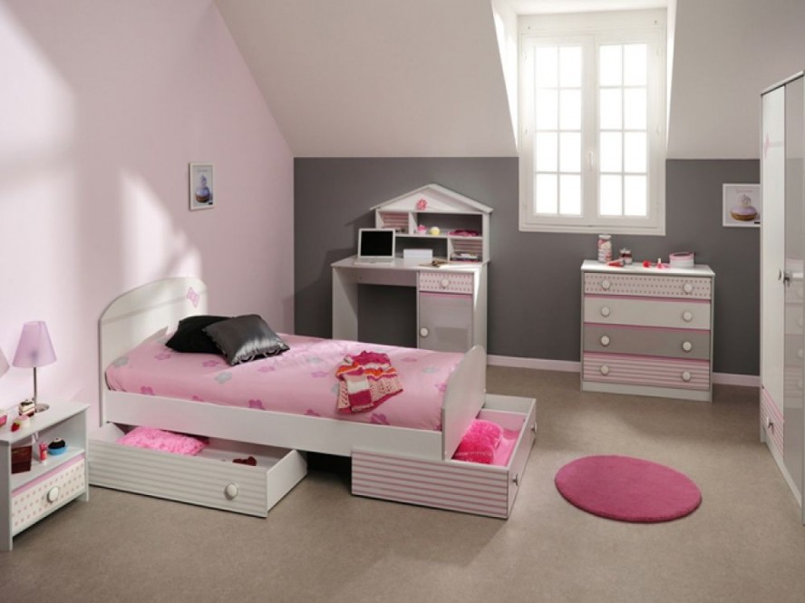 girls bedroom storage photo - 2