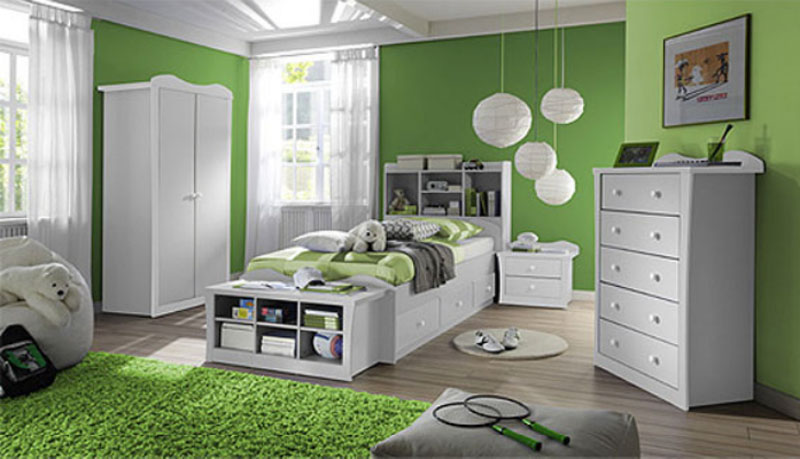 green girls bedroom photo - 1