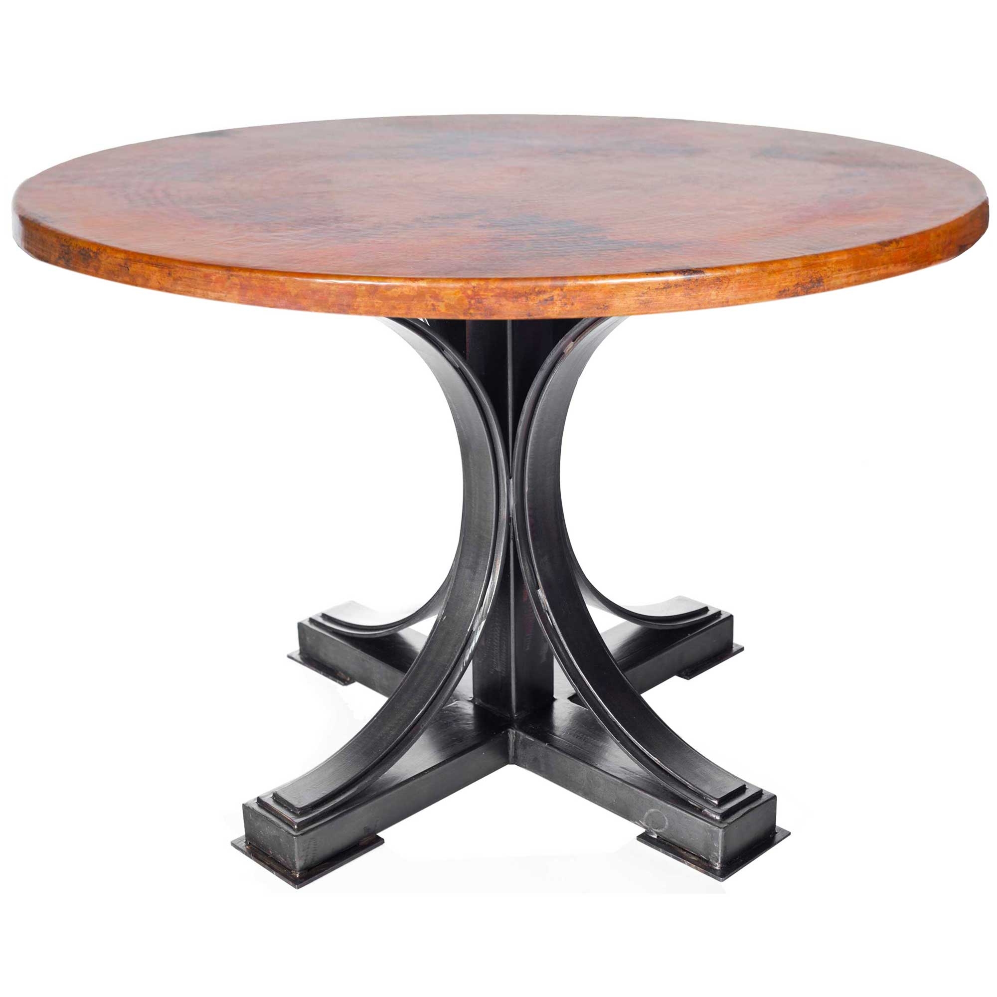 hammered copper dining table photo - 1