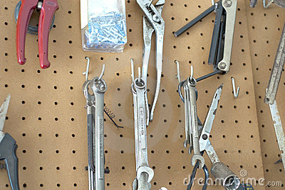 hanging tools in garage photo - 2