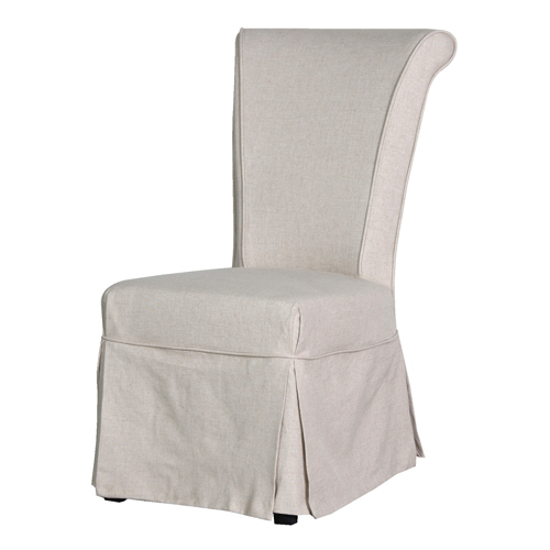 linen covered dining chairs photo - 1