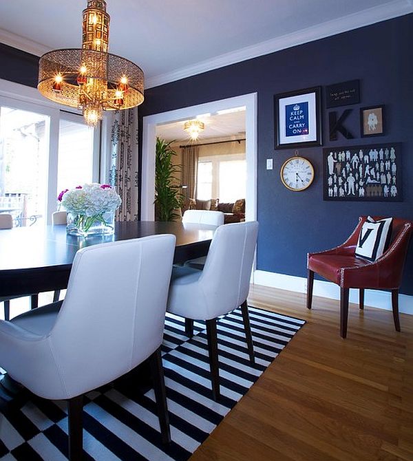 navy blue dining rooms photo - 1