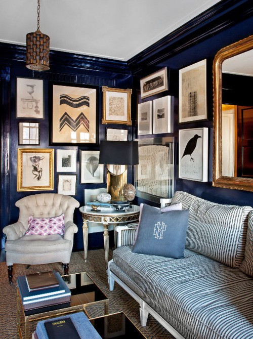 navy blue dining rooms photo - 2