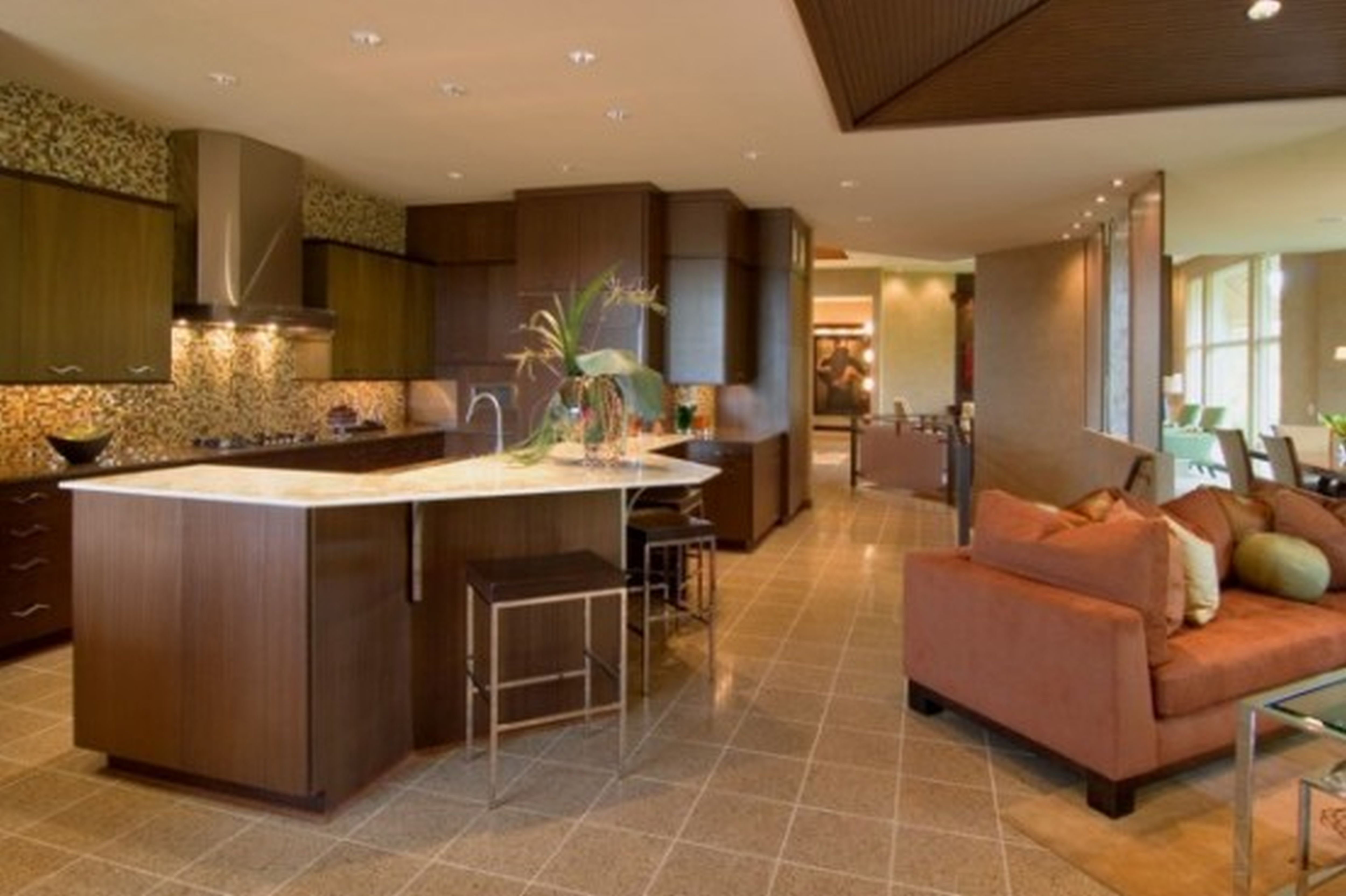 open floor plan kitchen and dining room photo - 1