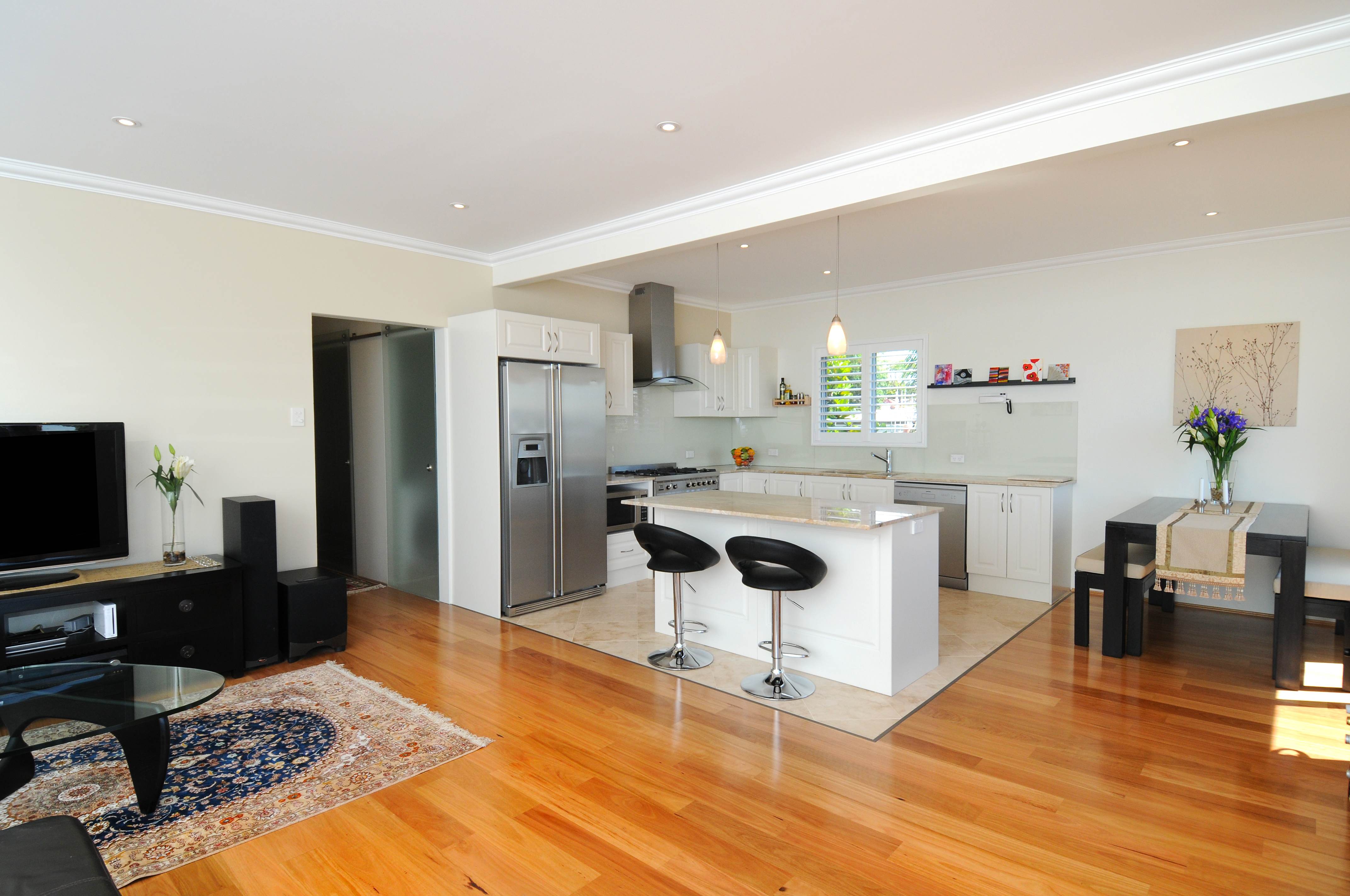 open floor plan kitchen and dining room photo - 2