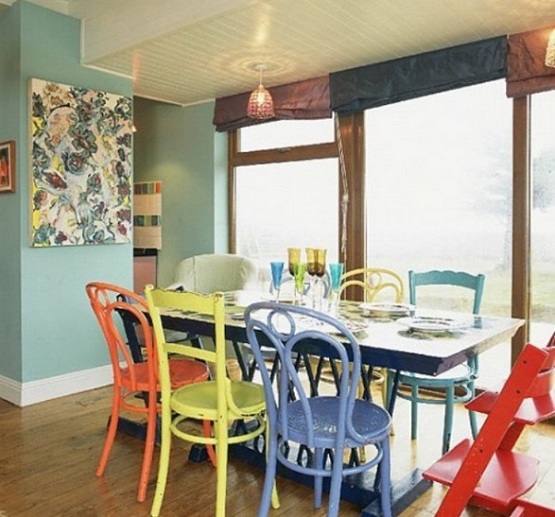 painted dining chairs photo - 1