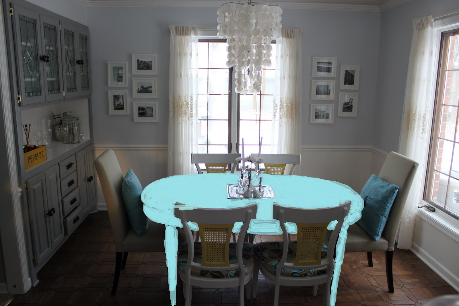 painting dining room table photo - 2