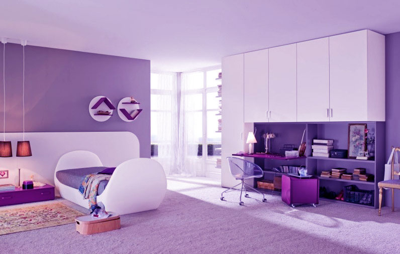 purple bedrooms for girls photo - 1