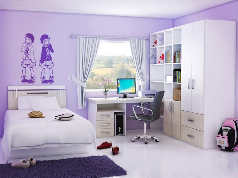 purple girls bedroom photo - 1