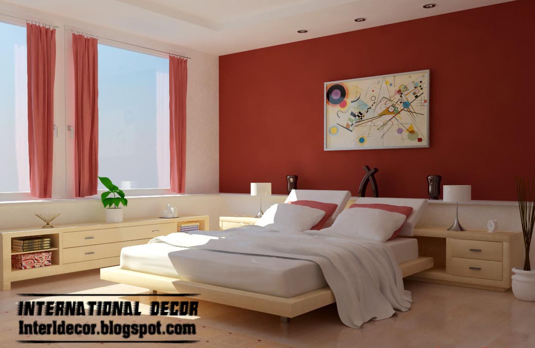 red color schemes for bedrooms photo - 2