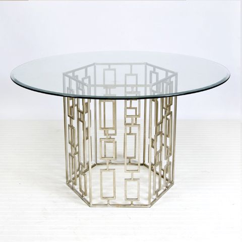 silver leaf dining table photo - 1