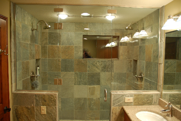 slate tile in bathroom photo - 1