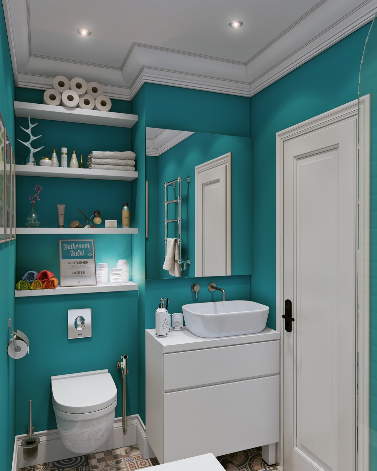 teal bathroom photo - 1