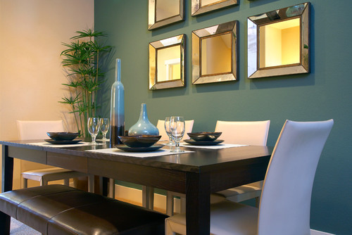 teal dining room photo - 1